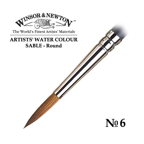 фото Winsor&newton кисть соболь круглая №6 winsor&newton artists' watercolor round