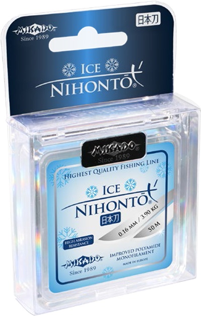 фото Леска монофильная mikado nihonto ice 0,16 мм, 50 м, 3,9 кг