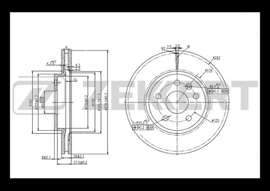 фото Тормозной диск zekkert bs-5050