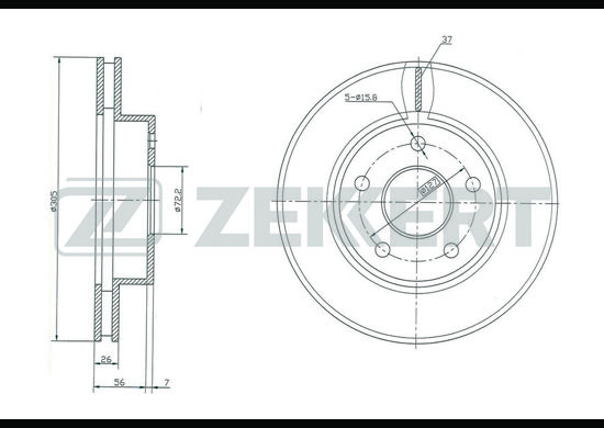 фото Тормозной диск zekkert bs-5192