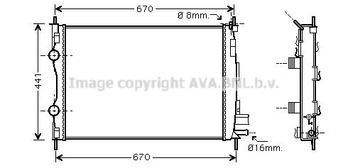 

Радиатор охлаждения двигателя AVA QUALITY COOLING DN2361