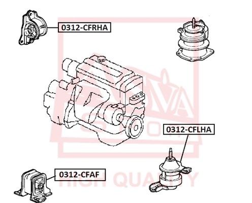 

Опора двигателя ASVA 0312CFRHA