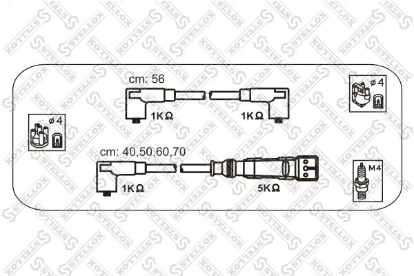 Комплект проводов зажигания STELLOX 10-39054-SX