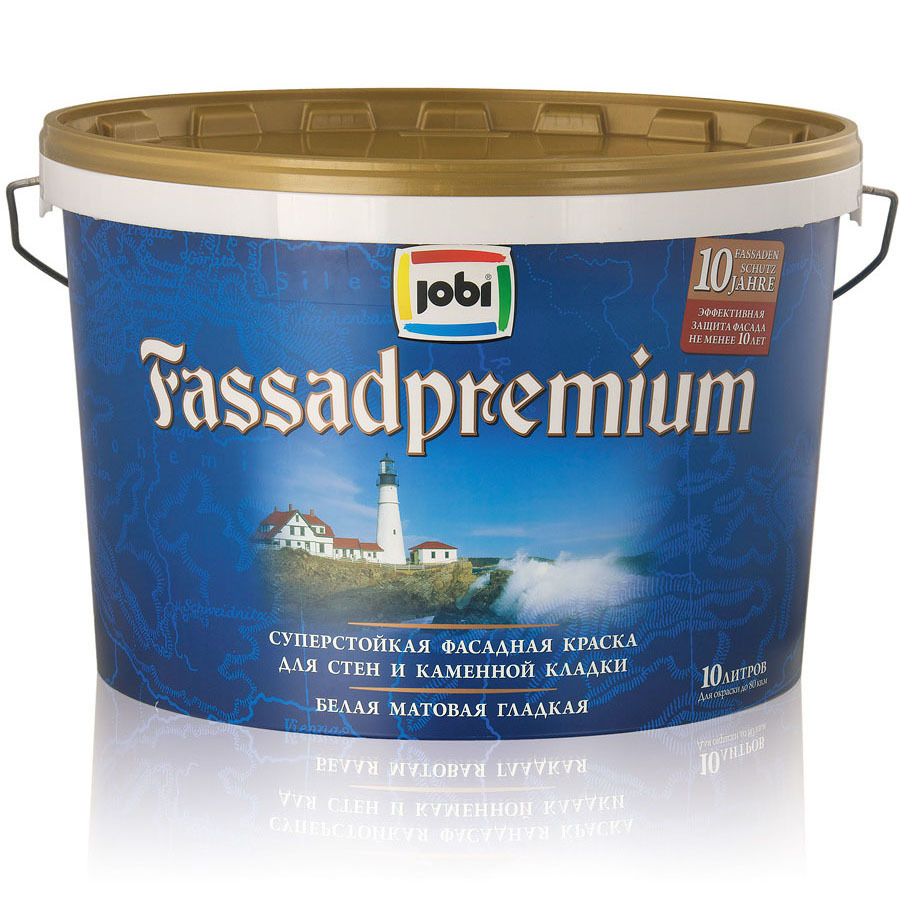 Краски для наружных работ JOBI FASSADPREMIUM фасадная премиум -20С° 0,9л База С  25822