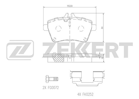 фото Комплект тормозных колодок, дисковый тормоз zekkert bs-2469