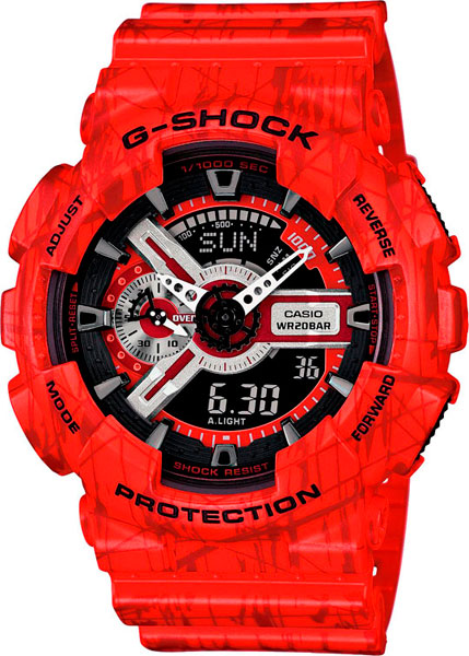 фото Японские наручные часы casio g-shock ga-110sl-4a с хронографом