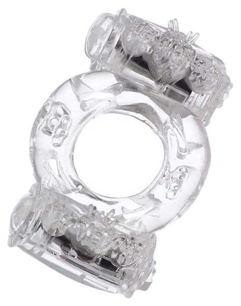 Эрекционное кольцо ToyFa с двумя виброэлементами прозрачный