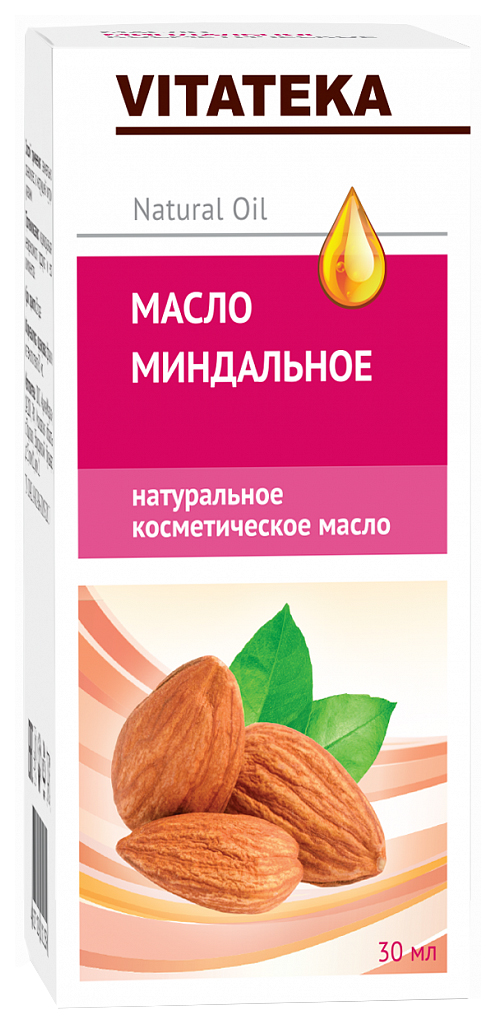 Купить Масло миндальное Vitateka косметическое с витаминно-антиоксидантным комплексом 30 мл, белый