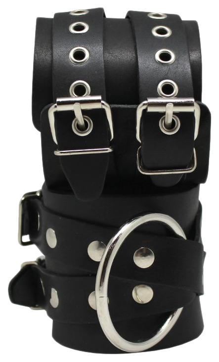 Наручники Podium Крест кожаные без подкладки черный