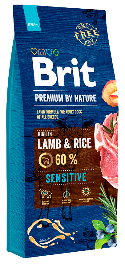 фото Сухой корм для собак brit premium by nature sensitive, ягненок и рис, 1кг