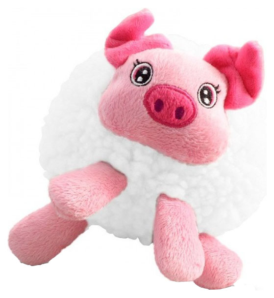 Мягкая игрушка для собак Triol Свинка плюшевая, розовая, 13 см