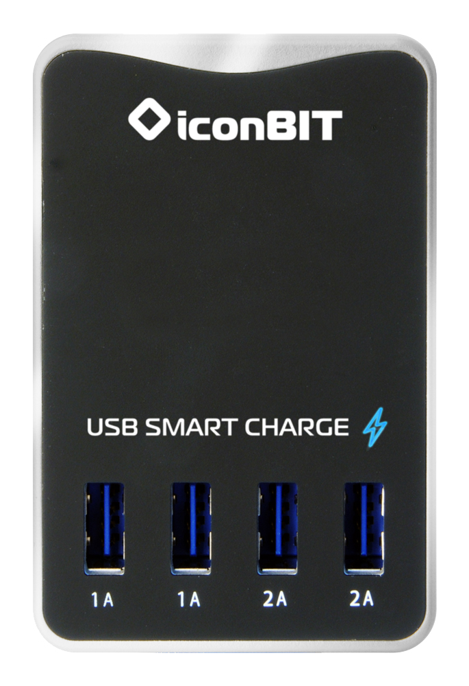 фото Сетевое зарядное устройство iconbit ftb 4, 4xusb, 6 a, black