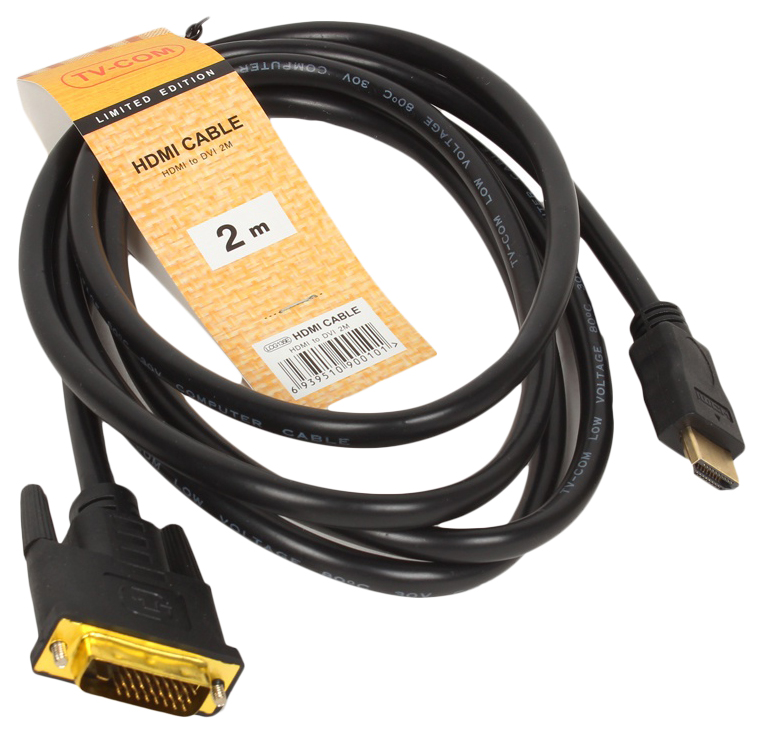 фото Кабель vcom hdmi-dvi, m-m 2м black (lcg135e-2m)