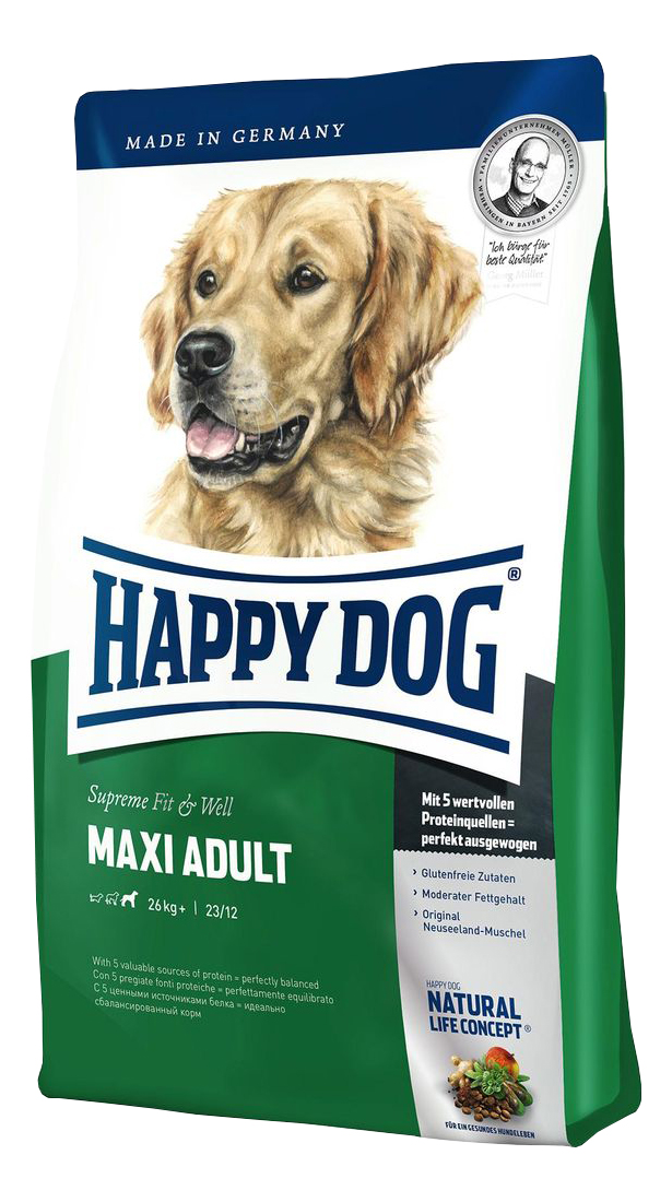 фото Сухой корм для собак happy dog supreme fit & well maxi, для крупных пород, птица, 1кг