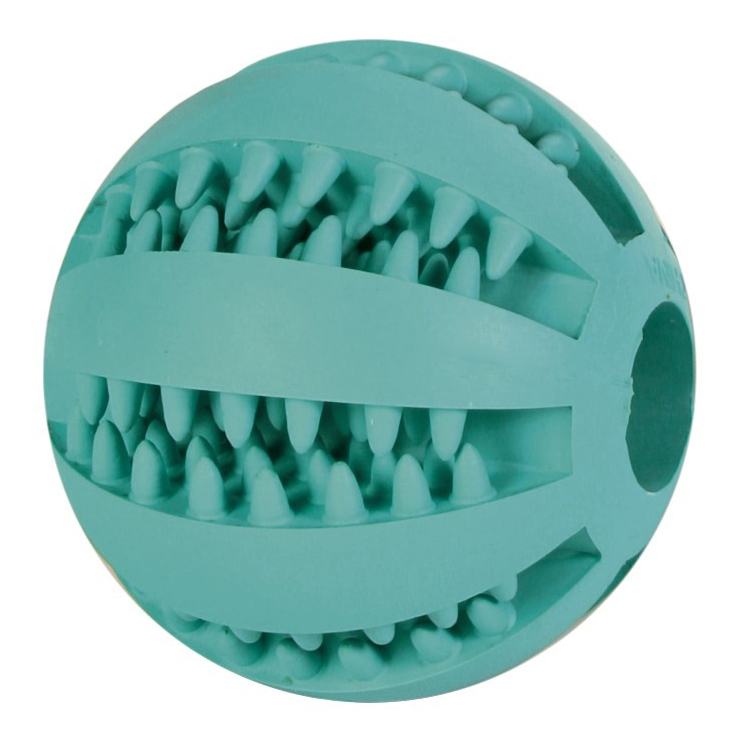 фото Жевательная игрушка для собак trixie мяч баскетбольный denta fun, зеленый, 5 см