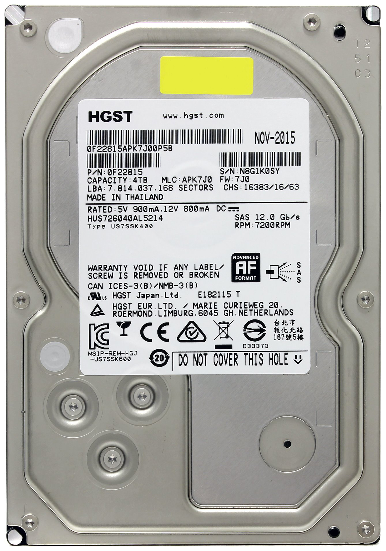 

Жесткий диск HGST Ultrastar 7K6000 4ТБ (HUS726040AL5214), Ultrastar 7K6000