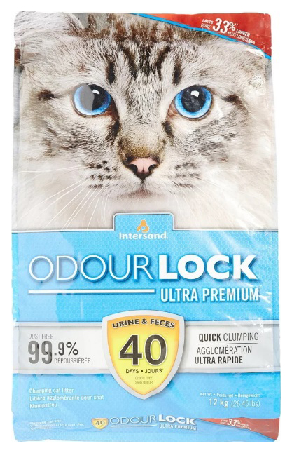 фото Комкующийся наполнитель для кошек intersand odour lock глиняный, 12 кг, 45 л