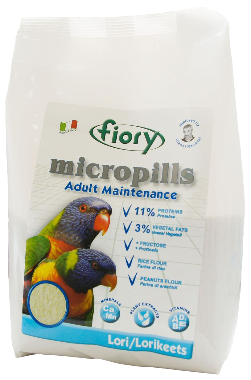 фото Основной корм fiory micropills lori для попугаев 1500 г