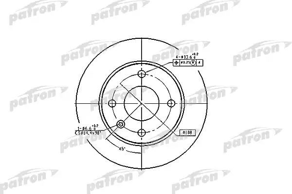 фото Тормозной диск patron pbd1650