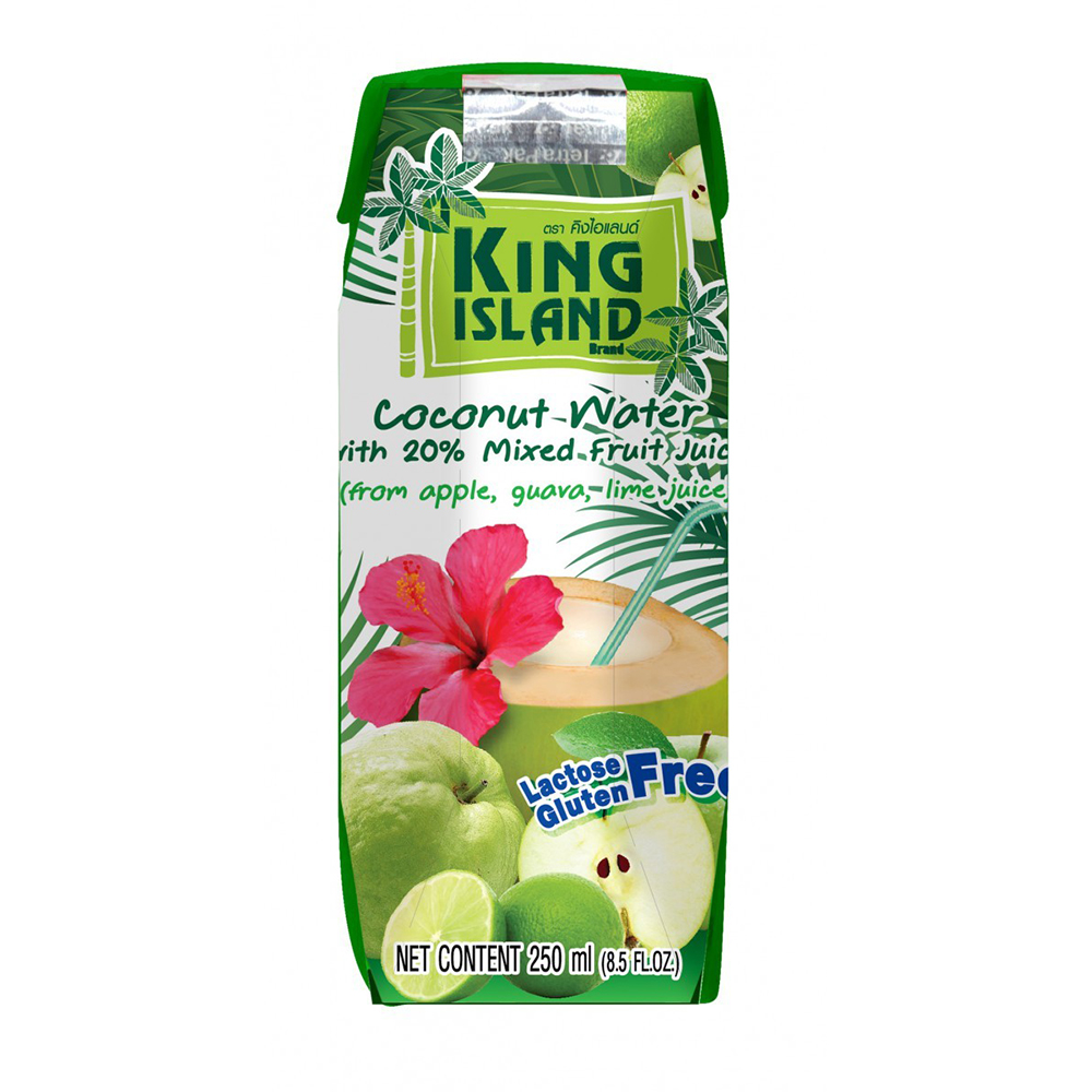 Вода кокосовая King Island  с фруктовым соком лайм-гуава-яблоко 250 мл
