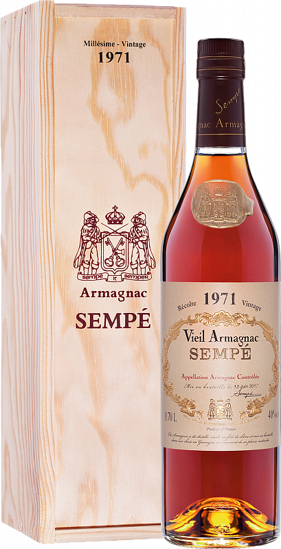 

Арманьяк Sempe Vieil, Armagnac AOC , 40 %, 700 мл, 1971г, gift box