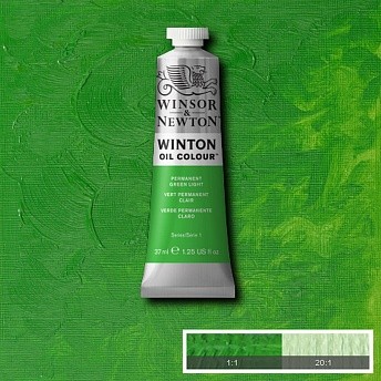 фото Масляная краска winsor&newton winton перманентный светло-зеленый 37 мл