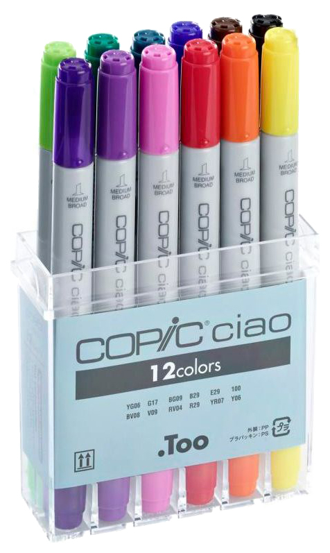 Набор двухсторонних маркеров Copic Ciao 12 ов