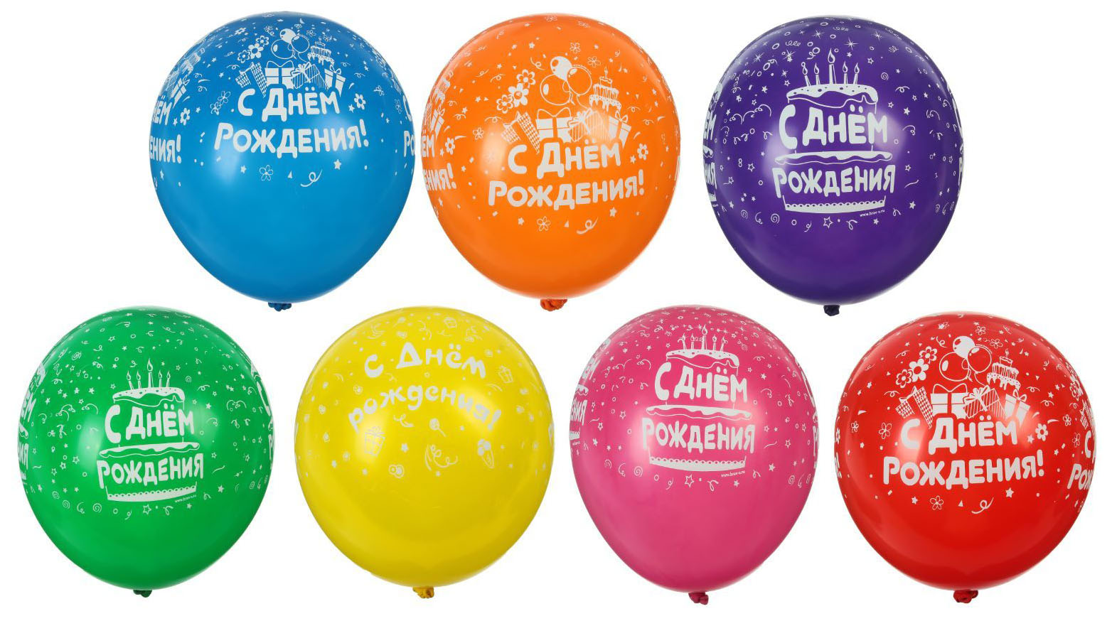 

Шар латексный 12" "С днём рождения", пастель, 5-сторонний, набор 100 шт. Веселуха, Красный;голубой;синий;фиолетовый;желтый;оранжевый;зеленый;розовый