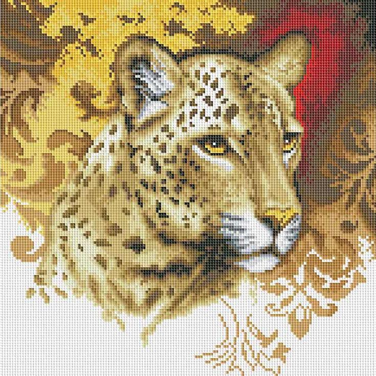 

Алмазная вышивка Белоснежка Портрет леопарда, 30x30 см, Портрет леопарда