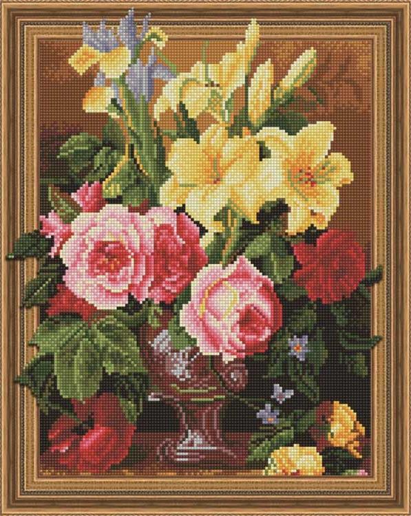 

Алмазная вышивка Painting Diamond Строгий букет, 40x50 см, Строгий букет