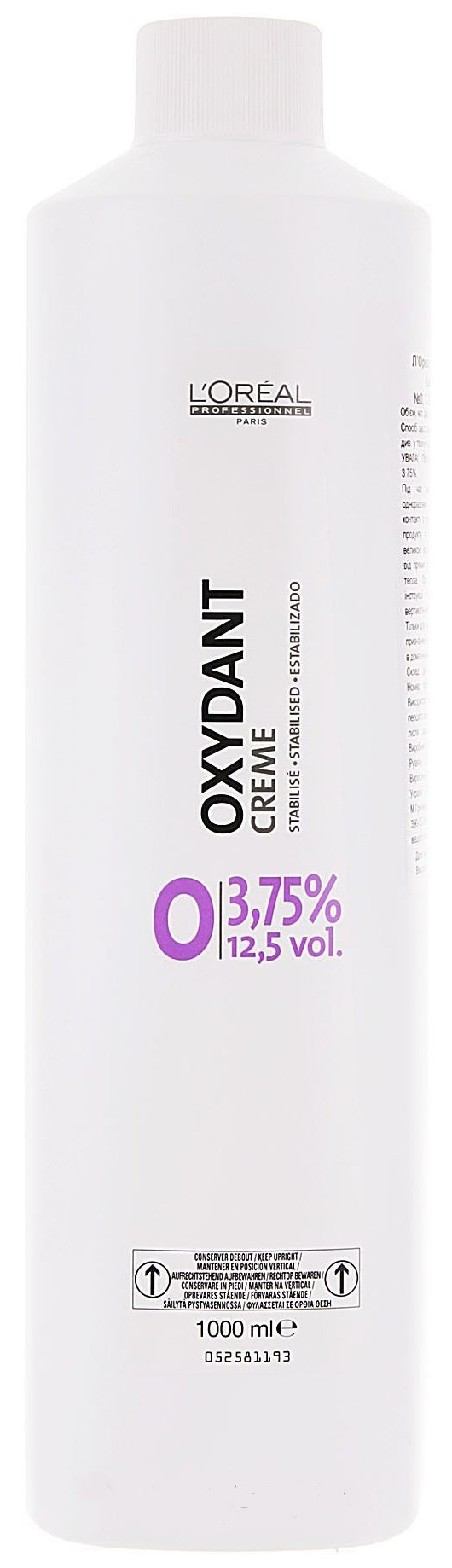 Проявитель L'Oreal Professionnel Oxydant Creame 3,75% 1000 мл проявитель l oreal professionnel inoa ods2 6% 20 vol 1000 мл