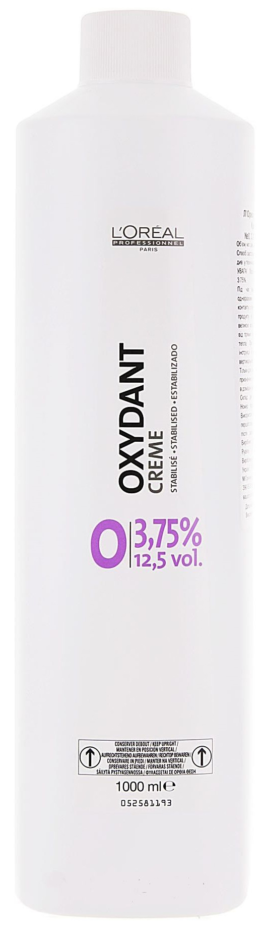 Проявитель L'Oreal Professionnel Oxydant Creame 3,75% 1000 мл проявитель l oreal professionnel blond studio nutri developer 9% 1000 мл