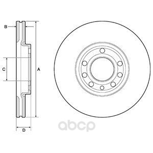 фото Тормозной диск delphi передний для opel signum 2003-, vectra 2002-/saab 9-3 2002- bg3713