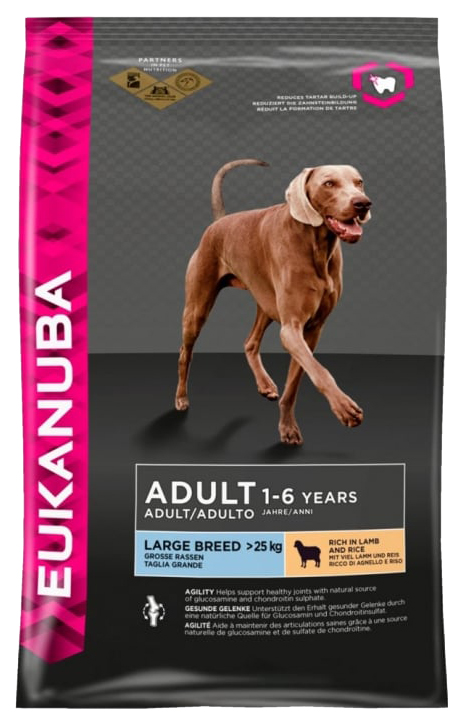 фото Сухой корм для собак eukanuba adult large breed, для крупных пород, ягненок и рис, 12кг