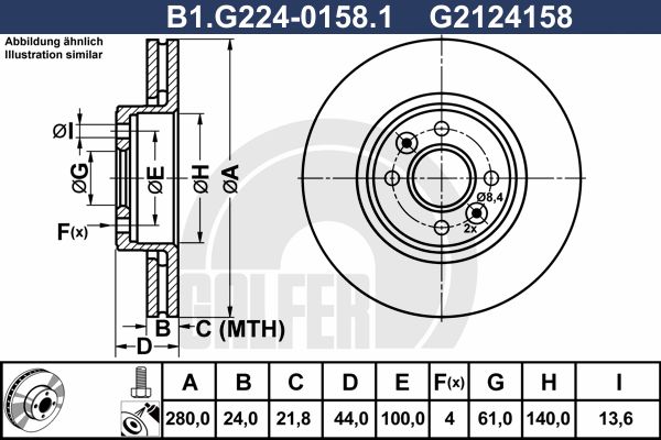 фото Тормозной диск galfer b1.g224-0158.1