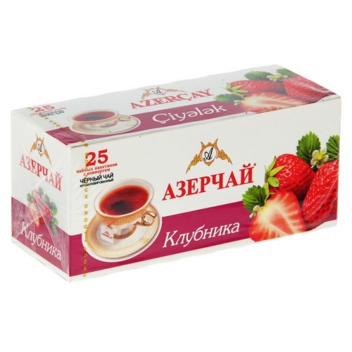 Чай черный Азерчай клубника 25 пакетиков