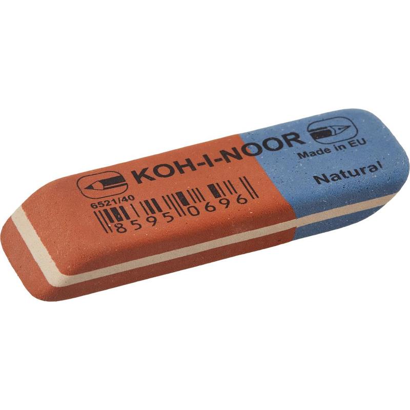

Ластик Koh-I-Noor 6521/40 каучук, 60х20х8 мм, Красный;синий