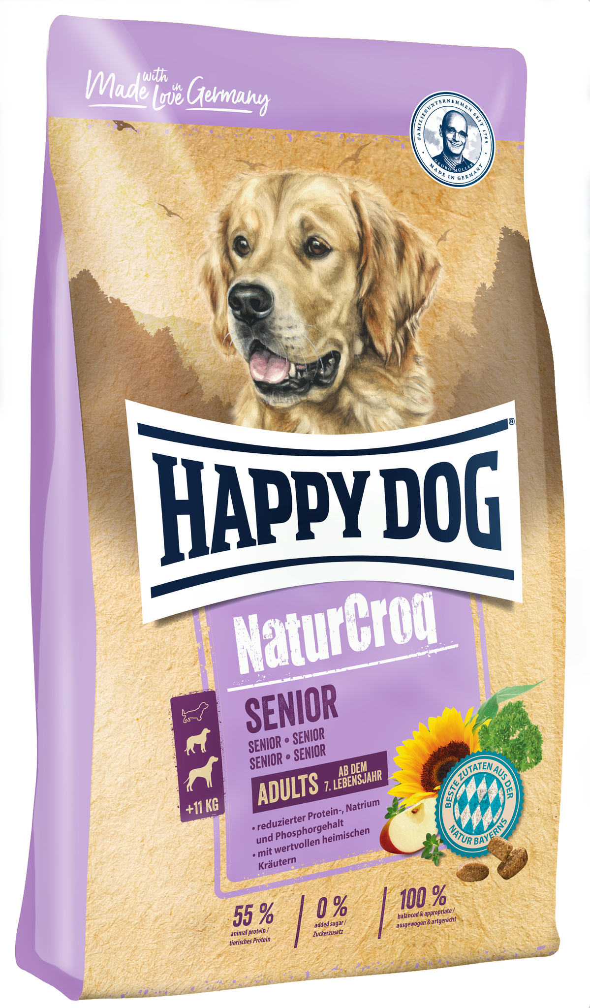 

Сухой корм для собак Happy Dog NatureCroq Senior, для пожилых, мясо, 4кг, NaturCroq Senior