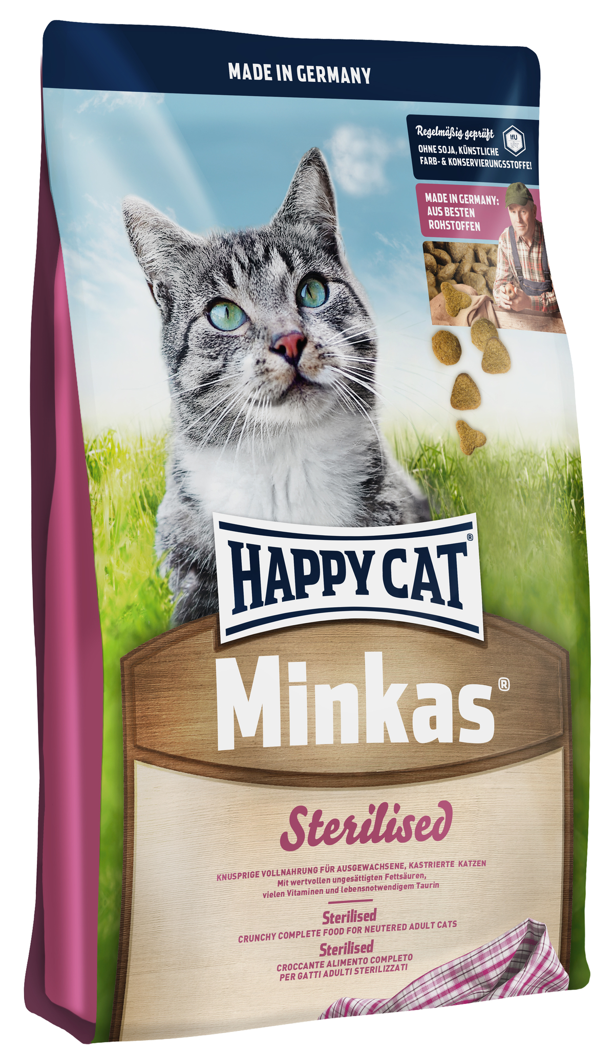 фото Сухой корм для котов happy cat minkas sterilised, для кастрированных, 1,5кг