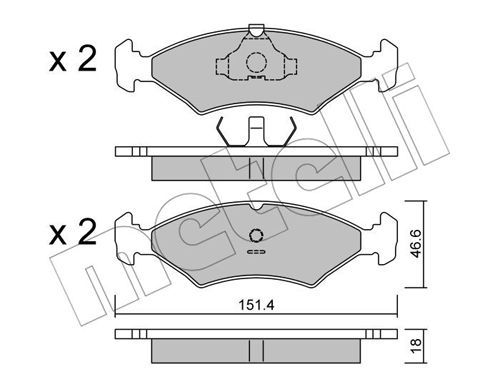 

Тормозные колодки METELLI дисковые 2200290