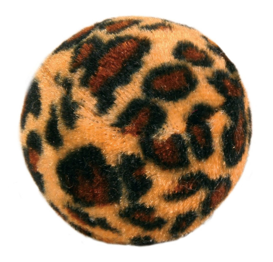 Набор мячиков для кошек TRIXIE Леопард пластик, плюш, коричневый, 3.5 см, 4 шт