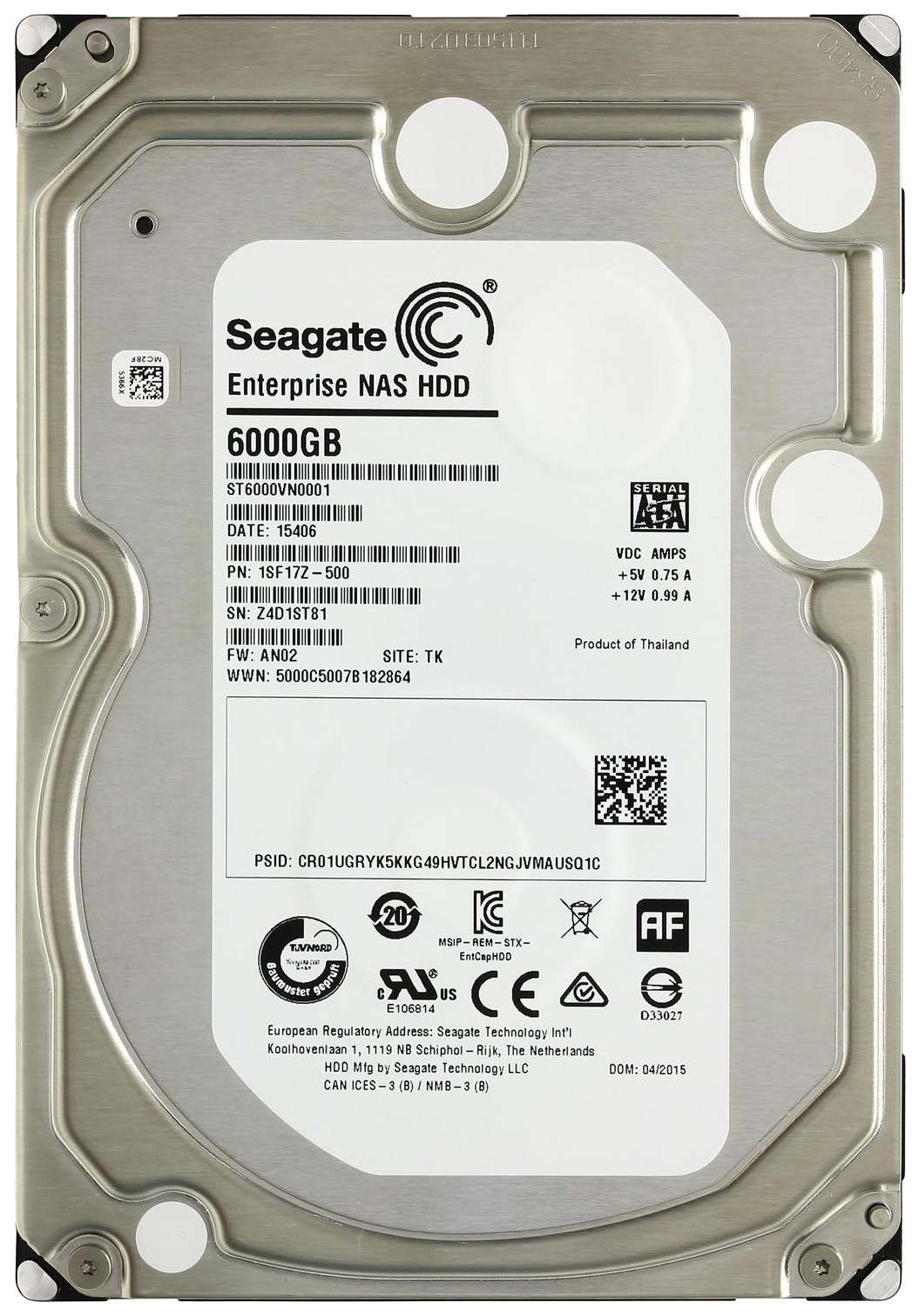 фото Внутренний жесткий диск seagate enterprise nas 6tb (st6000vn0001)