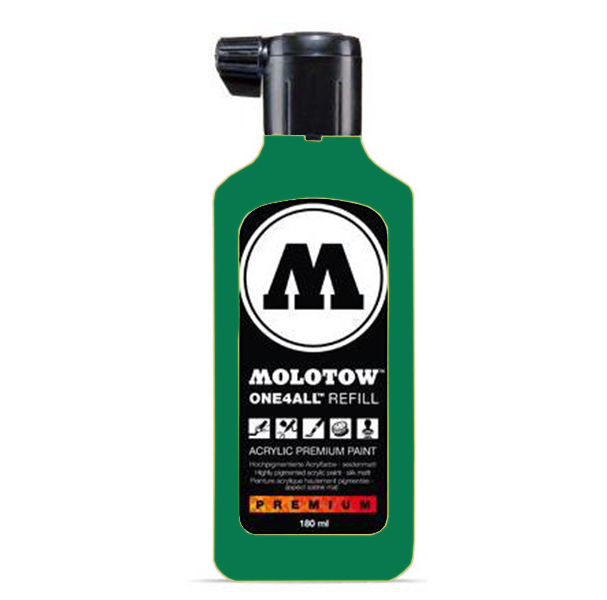 

Акриловая заправка для маркеров Molotow One4All 180мл, Зеленый, One4all 180мл Turquoise
