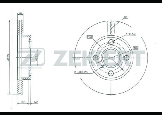 фото Тормозной диск zekkert bs-5317