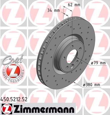 фото Тормозной диск zimmermann 450.5212.52