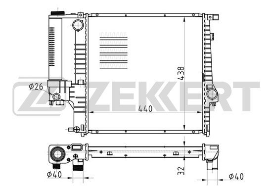 

Радиатор охлаждения двигателя ZEKKERT MK-1000