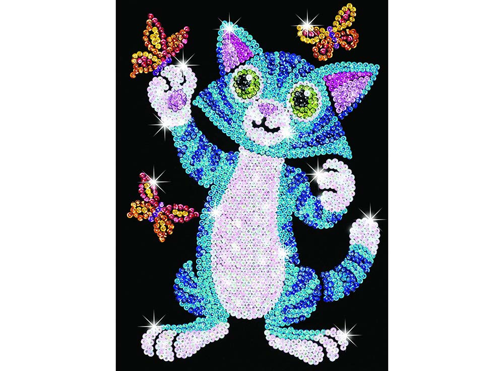 

Мозаика из пайеток KSG Sequin Art Котенок с бабочками юниор