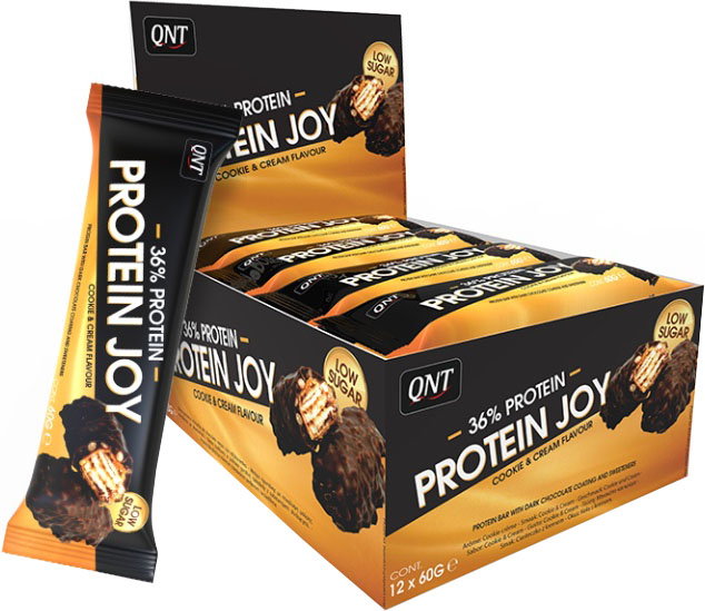 Протеиновые батончики QNT Protein Joy Bar Box Печенье-крем, 12 шт по 60 г