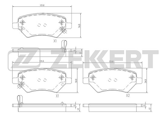 фото Комплект тормозных колодок, дисковый тормоз zekkert bs-1001