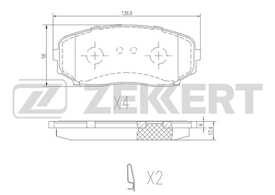 

Тормозные колодки ZEKKERT дисковые BS-1228